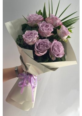 7 ADET KALİTE MOR GÜL PURPLE ROSE