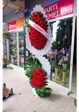 ÇİFT KATLI KIRMIZI BÜYÜK ÇELENK DOUBLE LAYER RED WREATH